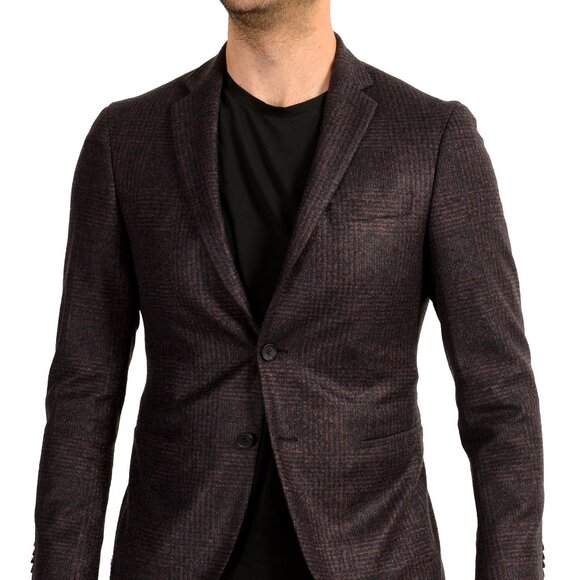Hugo Boss Men's "Norwin-J" Slim Fit Plaid Two Button Wool Blazer US 36R IT 46R - Picture 1 of 6